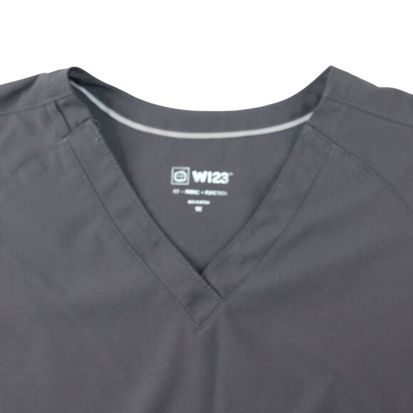 WonderWink W/23 Womens 1X Gray Stylized V-Neck Scrub Top Medical Nurse Vet - Picture 4 of 9